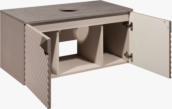 Изображение товара Тумба под умывальник Runo Андорра 70 (подвесная, кашемир серый/дуб какао)