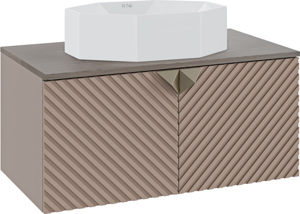 Изображение товара Тумба под умывальник Runo Андорра 70 (подвесная, кашемир серый/дуб какао)