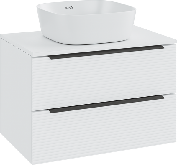 Изображение товара Тумба под умывальник Runo Орлеан 60 (подвесная, белый матовый/белый глянец)