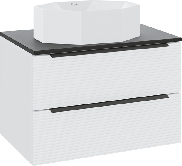 Изображение товара Тумба под умывальник Runo Орлеан 60 (подвесная, белый матовый/черный)