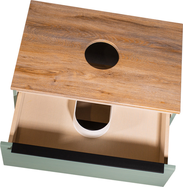 Изображение товара Тумба под умывальник Runo Орлеан 60 (подвесная, зеленый/дуб натуральный)