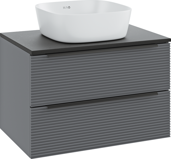 Изображение товара Тумба под умывальник Runo Орлеан 60 (подвесная, серый/черный)