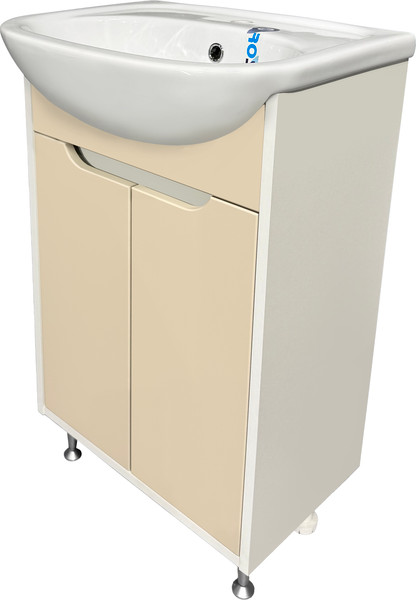 Изображение товара Тумба под умывальник Runo Эконова 60 (белый/крем)