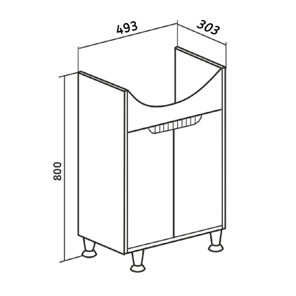 Изображение товара Тумба под умывальник Runo Эконова 50 (бирюзовый/белый)