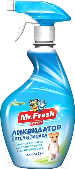 Изображение товара Средство для нейтрализации запахов и удаления пятен Mr.Fresh Expert Ликвидатор для собак 3 в 1 / F404 (500мл)