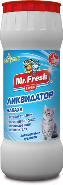 Изображение товара Средство для нейтрализации запахов Mr.Fresh Expert Ликвидатор для кошачьих туалетов 2 в 1 / F401 (500г)