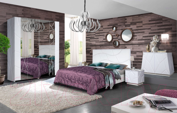 Изображение товара Шкаф-пенал с витриной Мебель-КМК Кензо 0674.13 правый (белый/белый глянец)