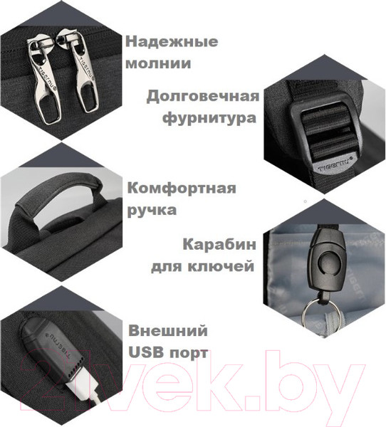 Изображение товара Рюкзак Tigernu T-B3621B (темно-серый)