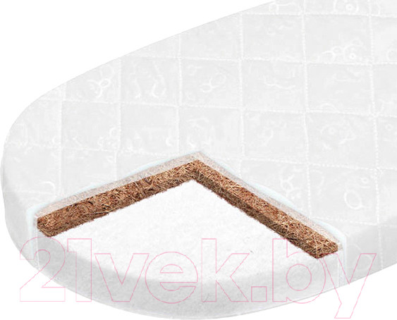 Изображение товара Матрас в кроватку Alis Комфорт Овал 75x125 (стеганая микрофибра)