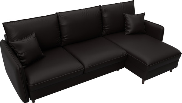 Изображение товара Диван угловой Лига Диванов Лига-064 НПБ универсальный / 129932 (экокожа Grifon 12 коричневый)