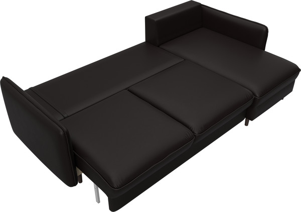 Изображение товара Диван угловой Лига Диванов Лига-064 НПБ универсальный / 129932 (экокожа Grifon 12 коричневый)