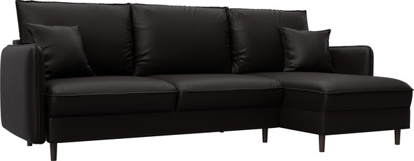 Изображение товара Диван угловой Лига Диванов Лига-064 НПБ универсальный / 129932 (экокожа Grifon 12 коричневый)