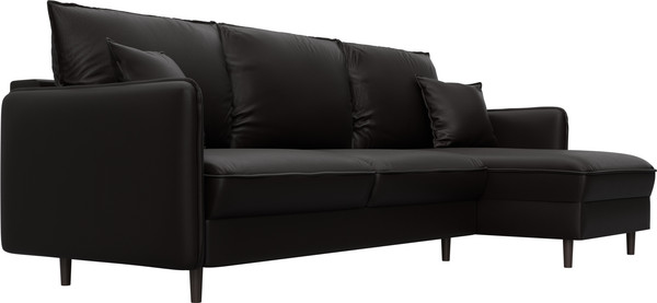 Изображение товара Диван угловой Лига Диванов Лига-064 НПБ универсальный / 129932 (экокожа Grifon 12 коричневый)