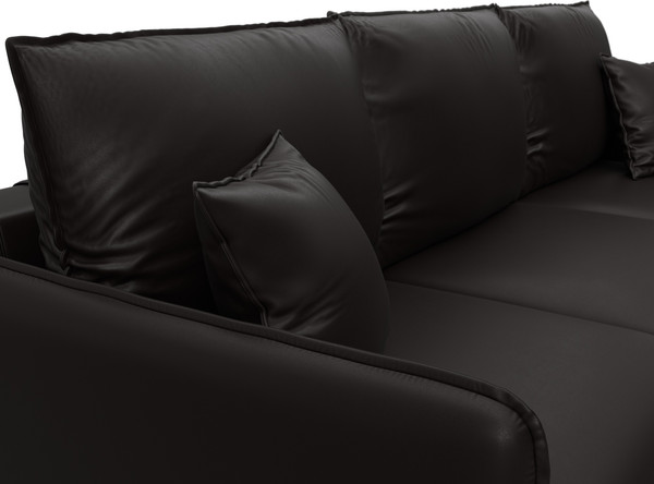 Изображение товара Диван угловой Лига Диванов Лига-064 НПБ универсальный / 129932 (экокожа Grifon 12 коричневый)