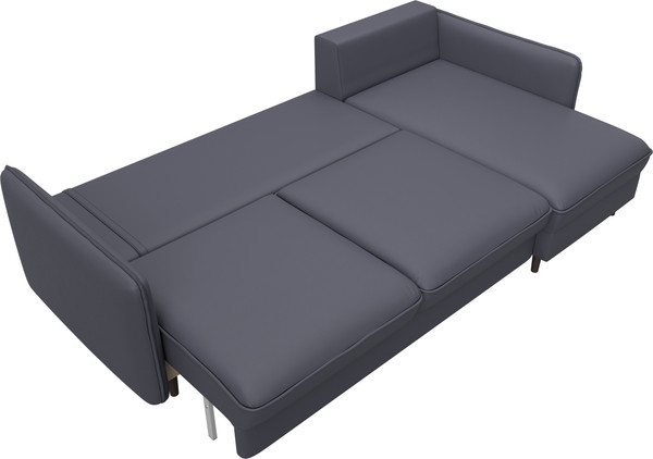 Изображение товара Диван угловой Лига Диванов Лига-064 НПБ универсальный / 129934 (экокожа Grifon 15 серый)