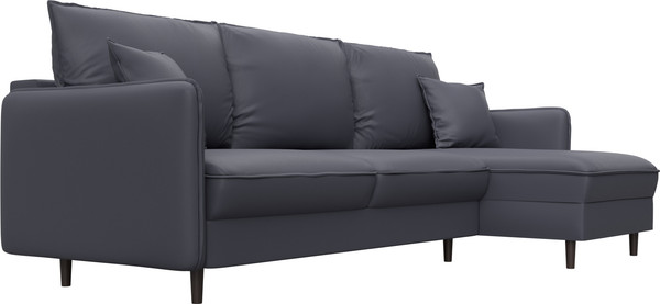 Изображение товара Диван угловой Лига Диванов Лига-064 НПБ универсальный / 129934 (экокожа Grifon 15 серый)