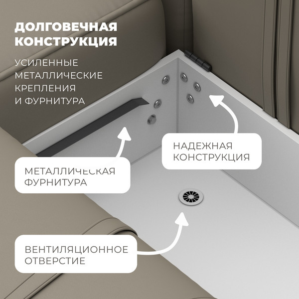 Изображение товара Диван угловой Лига Диванов Лига-065 левый / 129802L (экокожа Grifon 04 бежевый)