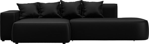 Изображение товара Диван угловой Лига Диванов Лига-065 левый / 129804L (экокожа Grifon 18 черный)