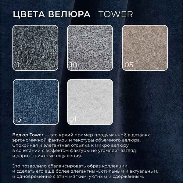 Изображение товара Диван угловой Лига Диванов Лига-065 левый / 129808L (велюр Tower 13 синий)