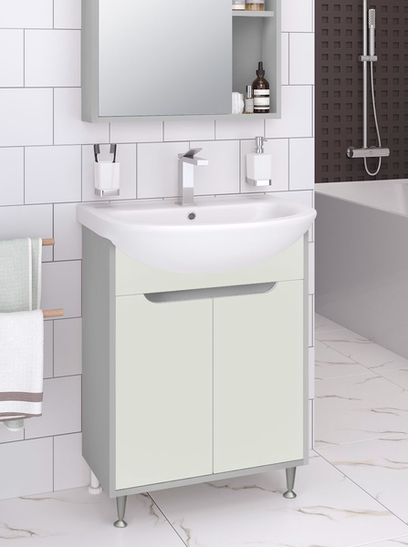 Изображение товара Тумба под умывальник Runo Эконова 60 (серый/оливковый)