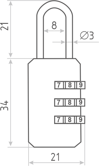 Изображение товара Замок для чемодана Нора-М 602 кодовый / 17070 (черный)