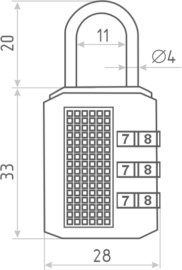 Изображение товара Замок для чемодана Нора-М 611 кодовый / 17072 (черный)