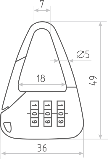 Изображение товара Замок для чемодана Нора-М 612 кодовый / 17083 (черный)