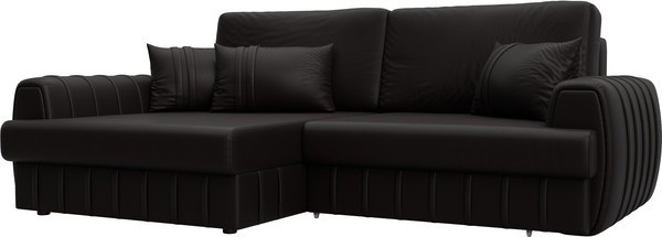 Изображение товара Диван угловой Лига Диванов Лига-057 НПБ левый / 130033L (экокожа Grifon 12 коричневый)