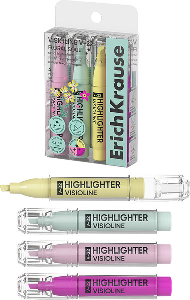 Изображение товара Набор маркеров Erich Krause Visioline V-22 Floral Soul / 63562 (4шт)
