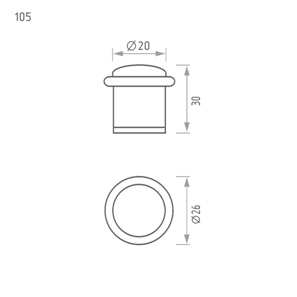 Изображение товара Ограничитель дверной Нора-М 105 / 7246 (матовое золото)