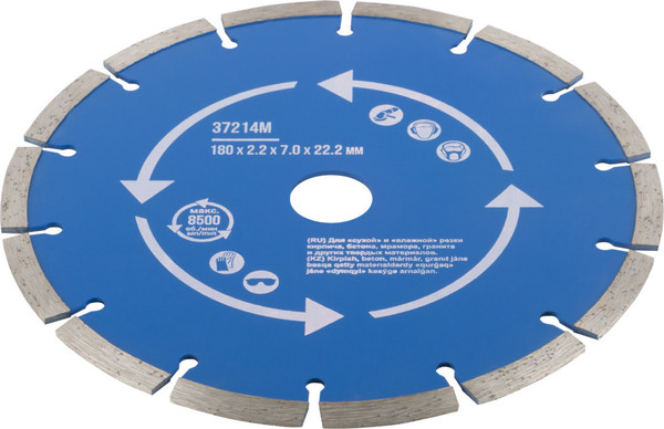 Изображение товара Отрезной диск алмазный MOS 180x2.2x7x22.2мм / 37214М