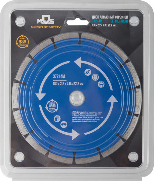 Изображение товара Отрезной диск алмазный MOS 180x2.2x7x22.2мм / 37214М