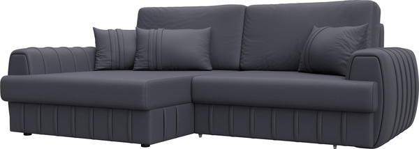 Изображение товара Диван угловой Лига Диванов Лига-057 НПБ левый / 130035L (экокожа Grifon 15 серый)