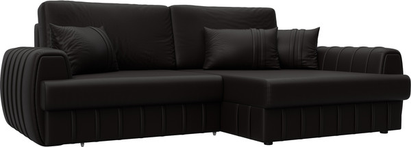 Изображение товара Диван угловой Лига Диванов Лига-057 НПБ правый / 130033 (экокожа Grifon 12 коричневый)