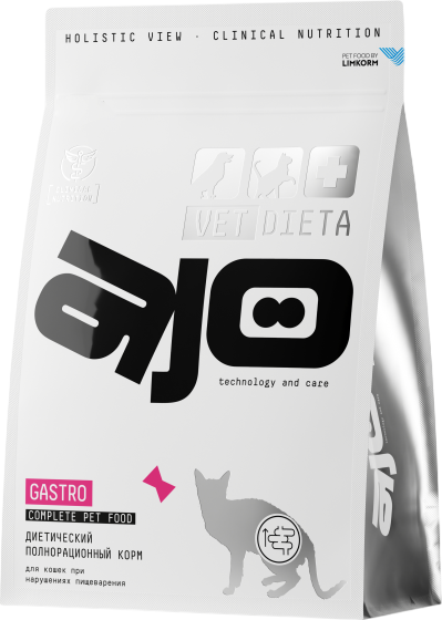 Изображение товара Сухой ветеринарный корм для кошек AJO Vet Dieta Gastro (1.5кг)