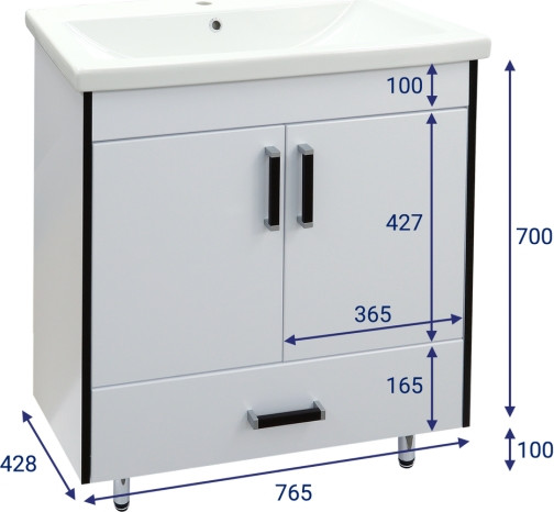 Изображение товара Тумба под умывальник Doratiz Астра 80 / 9911.056