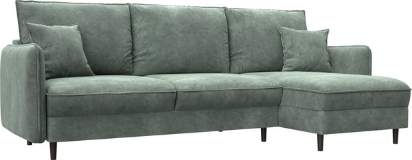 Изображение товара Диван угловой Лига Диванов Лига-064 НПБ универсальный / 129642 (велюр Brut 08 зеленый)