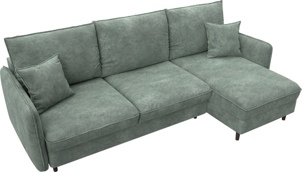 Изображение товара Диван угловой Лига Диванов Лига-064 НПБ универсальный / 129642 (велюр Brut 08 зеленый)