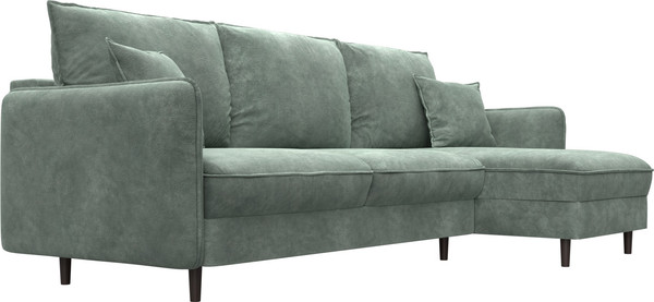 Изображение товара Диван угловой Лига Диванов Лига-064 НПБ универсальный / 129642 (велюр Brut 08 зеленый)