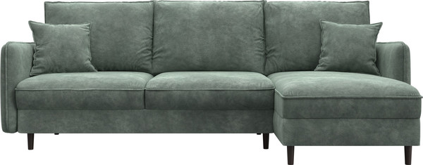 Изображение товара Диван угловой Лига Диванов Лига-064 НПБ универсальный / 129642 (велюр Brut 08 зеленый)