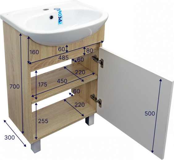 Изображение товара Тумба под умывальник Doratiz Доминикана 50 / 9908.136