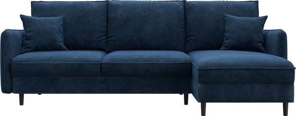 Изображение товара Диван угловой Лига Диванов Лига-064 НПБ универсальный / 129643 (велюр Brut 11 синий)