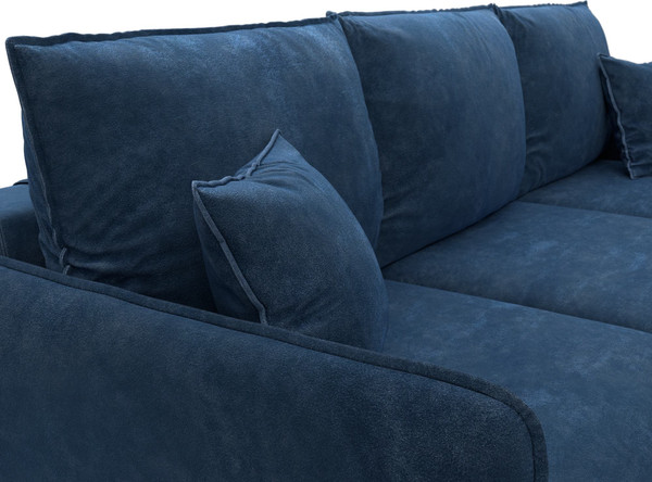 Изображение товара Диван угловой Лига Диванов Лига-064 НПБ универсальный / 129643 (велюр Brut 11 синий)