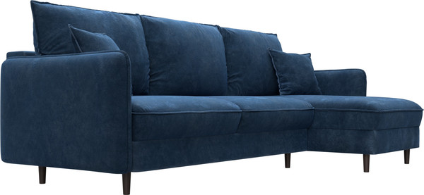 Изображение товара Диван угловой Лига Диванов Лига-064 НПБ универсальный / 129643 (велюр Brut 11 синий)