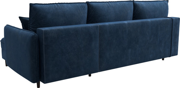 Изображение товара Диван угловой Лига Диванов Лига-064 НПБ универсальный / 129643 (велюр Brut 11 синий)