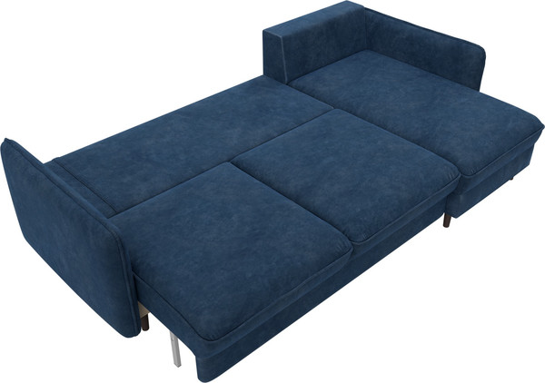 Изображение товара Диван угловой Лига Диванов Лига-064 НПБ универсальный / 129643 (велюр Brut 11 синий)