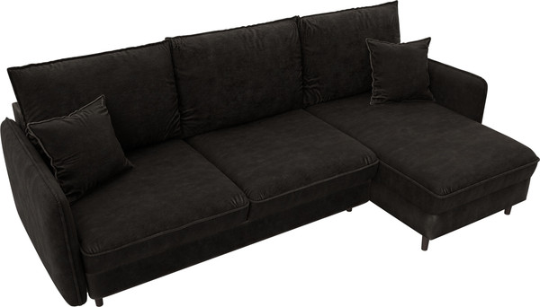 Изображение товара Диван угловой Лига Диванов Лига-064 НПБ универсальный / 129644 (велюр Brut 17 коричневый)