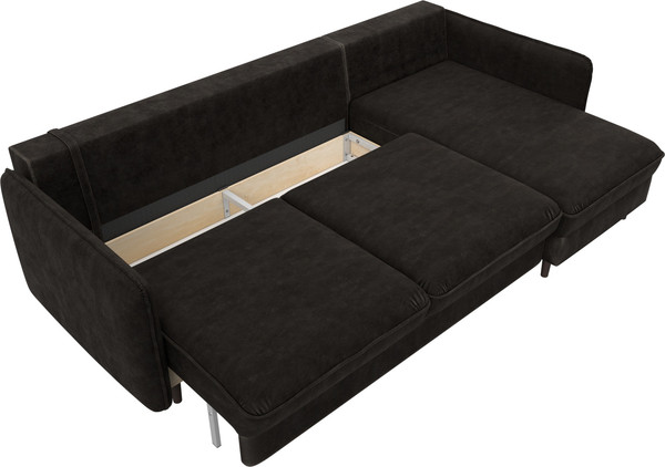 Изображение товара Диван угловой Лига Диванов Лига-064 НПБ универсальный / 129644 (велюр Brut 17 коричневый)