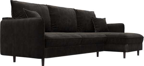 Изображение товара Диван угловой Лига Диванов Лига-064 НПБ универсальный / 129644 (велюр Brut 17 коричневый)