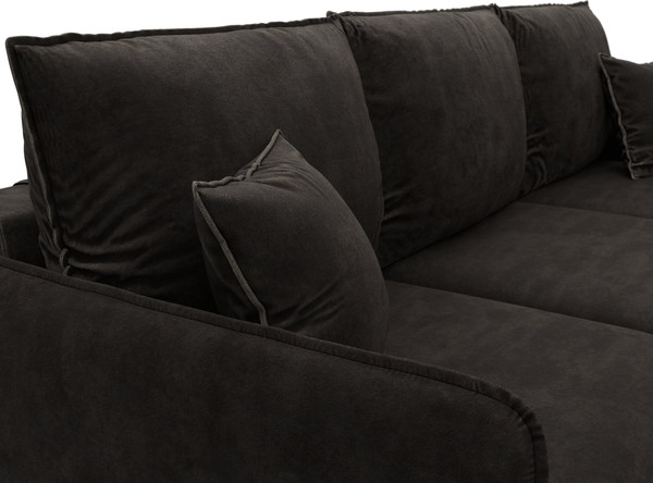 Изображение товара Диван угловой Лига Диванов Лига-064 НПБ универсальный / 129644 (велюр Brut 17 коричневый)